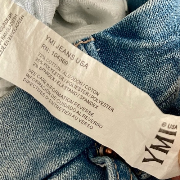 YMI Women’s Blue Ultra High Rise Curvy‎ Stretch Frayed Denim Shorts-Sizes 1 & 3 - Picture 6 of 10